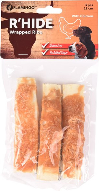 Flamingo f-520296 - Friandises Côteavec poulet 12cm 30gr / 3 pcs 90gr