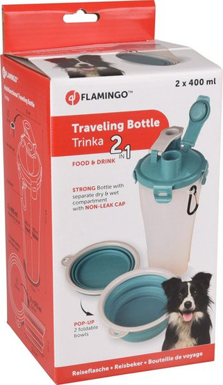 Flamingo f-520365 - Tasse de voyage Turquoise & Gris clair
