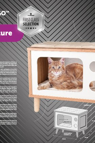 Flamingo f-561103 - Meuble à gratter Blanc Naturel TV