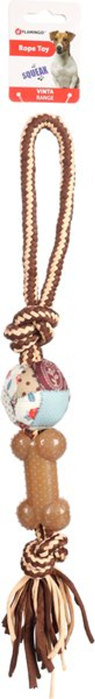 Flamingo f-521405 - Jouet Corde à tirer avec balle Mélange