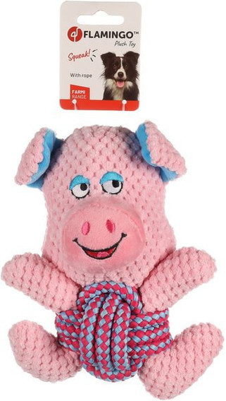 Flamingo f-521987 - Jouet Cochon avec corde clair
