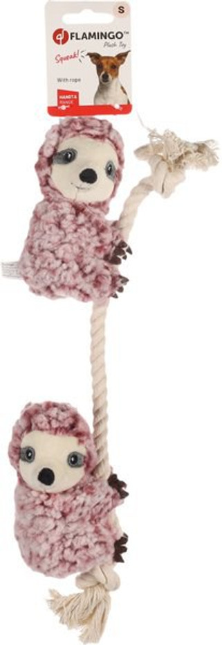 Flamingo f-522058 - Jouet Paresseux avec corde Vieux rose