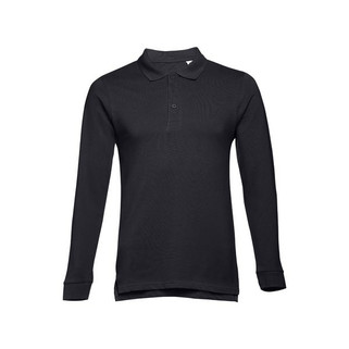 TH Clothes 11171 - Langarm-Poloshirt für Herren aus kardierter Baumwolle