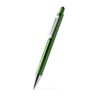 Stamina BL1770 - GARET Aluminium ballpoint pen with striped grip in metallic finish and touch pointer