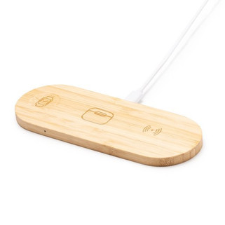 Stamina CR1524 - FERGUS 15W 3-in-1 charging base made of bamboo