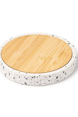 Stamina CR1761 - SILES Draadloze oplader met behuizing van gerecycled terrazzosteen en bamboe
