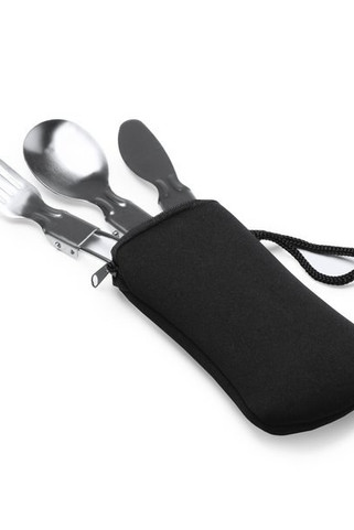 Stamina CU1674 - TINKER Roestvrijstalen vouwbestekset met praktische neopreen etui