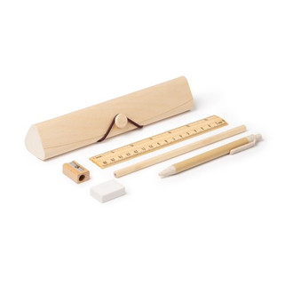 Stamina ET1571 - SAKIS Natural wood writing set presented in wooden case