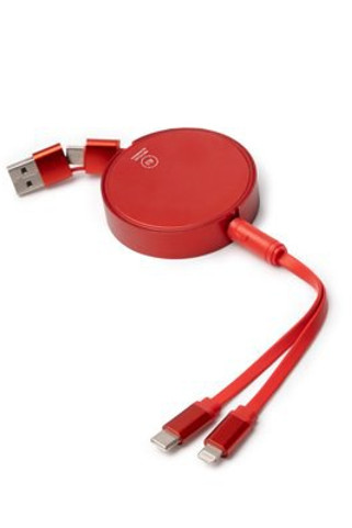 Stamina IA1914 - DAWSON Uitschuifbare en intrekbare oplaadkabel gemaakt van gerecycled aluminium