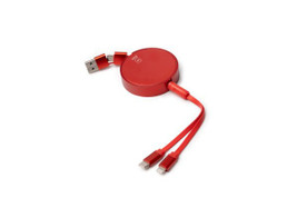 Stamina IA1914 - DAWSON Extendable and retractable charging cable made from recycled aluminium