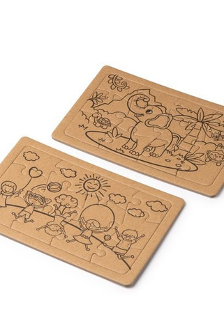Stamina JU1564 - ZEON Set of 2 puzzles for colouring made of recycled cardboard with different designs