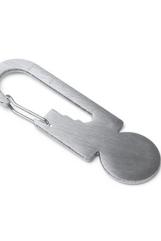 Stamina KO1729 - BLANEY Multi-tool keychain with carabiner and coin for the shopping cart made of 304 stainless steel