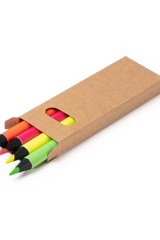 Stamina LA1763 - MARGA A set of 4 fluorescent colour pencils with black wood