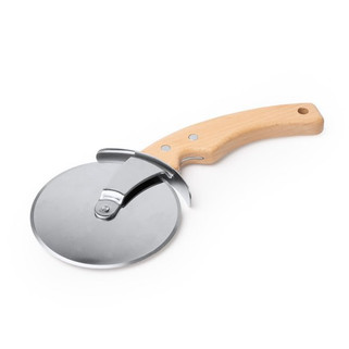 Stamina MJ2020 - ZANETI Pizza cutter made from stainless steel with handle made from wood with ergonomic grip shape for comfortable use