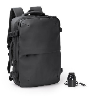 Stamina MO2033 - SOPLEX Extendable backpack made from PU leather with vacuum compression thanks to its 30W electric pump