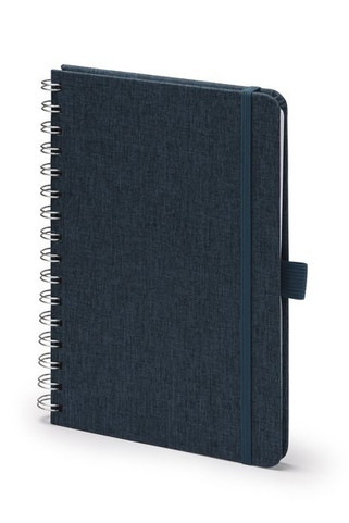 Stamina NB1626 - GARIN A5 hard cover notebook made of recycled RPET polyester fabric with double spiral ring