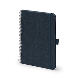 Stamina NB1626 - GARIN A5 hard cover notebook made of recycled RPET polyester fabric with double spiral ring