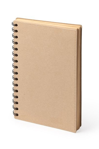 Stamina NB1627 - NUSAX A5 notebook made of recycled cardboard with double spiral ring