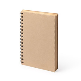 Stamina NB1627 - NUSAX A5 notebook made of recycled cardboard with double spiral ring