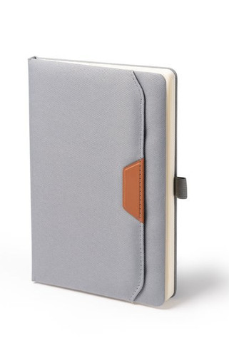 Stamina NB1818 - BELA A5 notepad with 600D RPET hardcover and PU with outer pocket