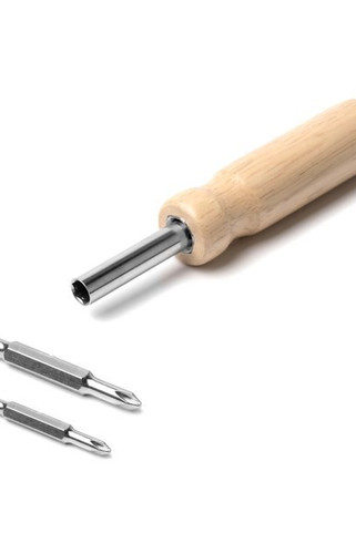 Stamina TO1965 - YADOR Screwdriver made from stainless steel with round wooden handle