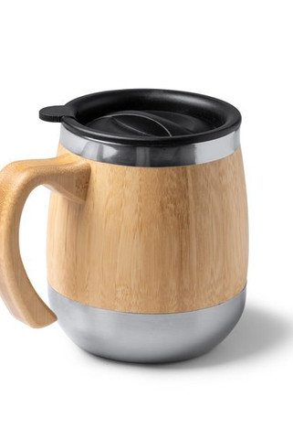 Stamina TZ1585 - MARLY Double-walled 304 stainless steel mug with bamboo exterior