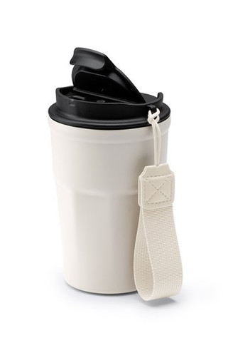 Stamina VA1644 - KEURY Double-walled 304 stainless steel thermal tumbler with handle in a ceramic finish design