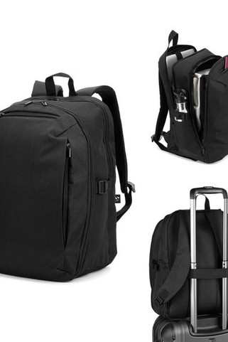 Backpack with one full opening compartment in high density 300D recycled polyester 16" - Egotier 92540