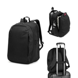 Backpack with one full opening compartment in high density 300D recycled polyester 16" - Egotier 92540