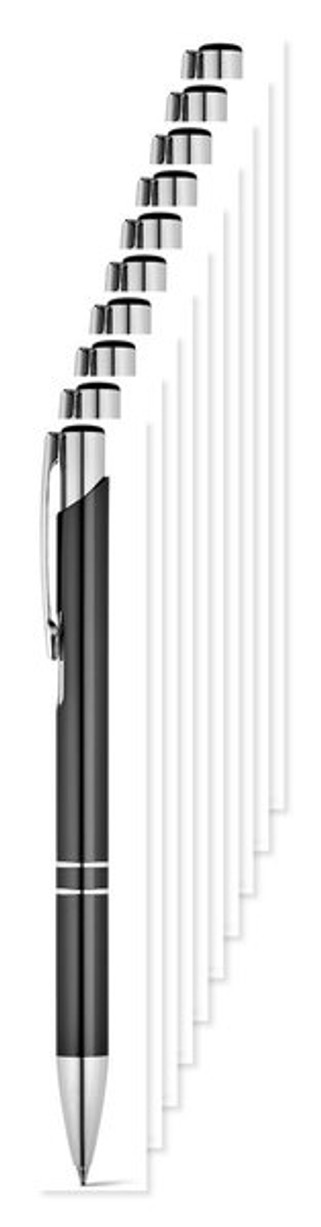 Pack of 10 Egotier 91311 - Aluminium ball pen with clip