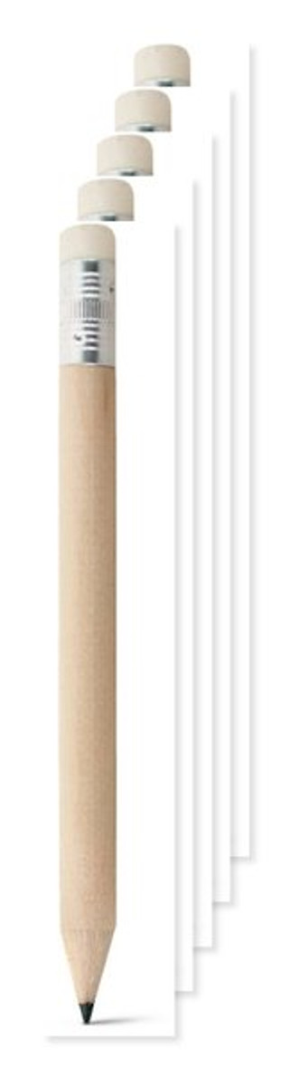 Pack of 5 Egotier 91759 - HB mini pencil with eraser