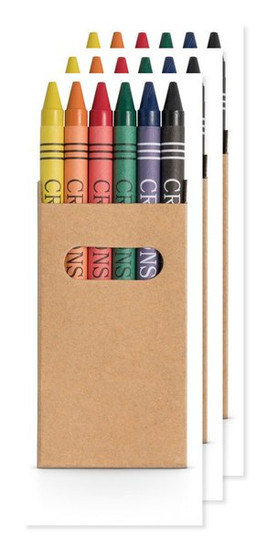 Pack of 3 Egotier 91754 - Box with 6 crayon