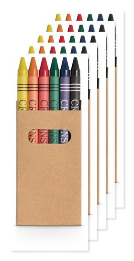 Pack of 50 Egotier 91754 - Box with 6 crayon
