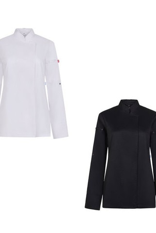 Velilla 36160 - Keukenjas voor dames (190 g/m²) gemaakt van katoen (35%) en gerecycled polyester (65%)