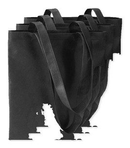 Pack of 3 GiftRetail IT3787 - TOTECOLOR Versatile Reusable Shopping and Beach Tote Bag