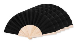 Pack mit 50 GiftRetail MO9532 - FANNY WOOD Eleganter Holz Handfächer mit Stoffbespannung