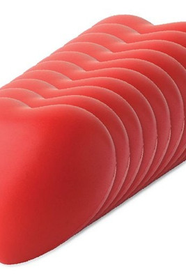 Pack of 10 GiftRetail IT3459 - LOVY Stress Relief Heart-Shaped PU Foam Squeeze Toy