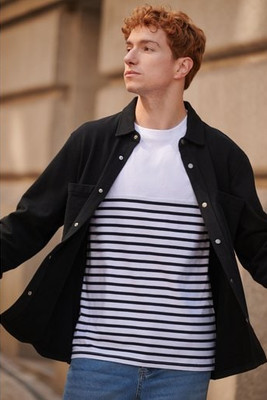 FRONT ROW FR056 - Piqué knit overshirt