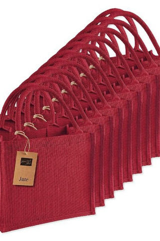 Pack de 25 Westford mill WM412 - Petit Sac en Toile de Jute - poignées en coton - dimensions 26x22x14cm