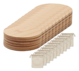 Pak van 100 GiftRetail MO6601 - BAYIN SET Set van 6 bamboe onderzetters