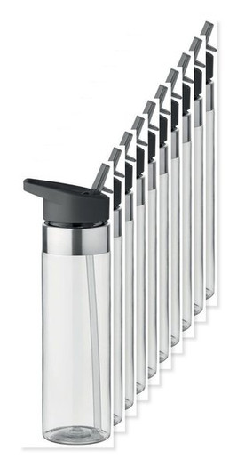 Pack of 100 GiftRetail MO9227 - SICILIA 650 ml BPA-Free Tritan Bottle with Steel Details