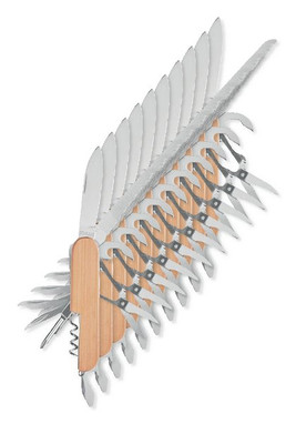 Pakke med 10 GiftRetail MO9934 - LUCY LUX Lommekniv i bambus