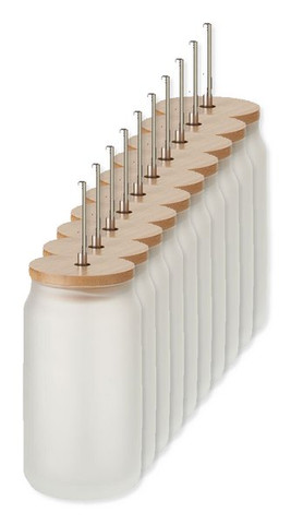 Pack of 100 GiftRetail MO6919 - JARBLIM Eco-Friendly Sublimation Mason Jar with Bamboo Lid