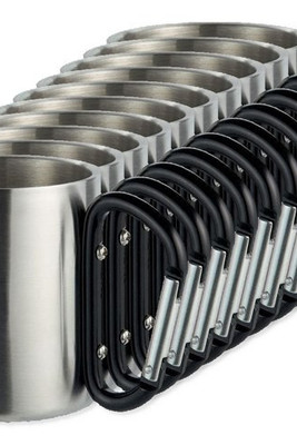 Pack de 100 GiftRetail MO8313 - TRUMBO Mug acier et anse mousqueton