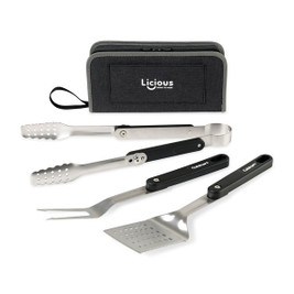 Cuisinart Outdoors 101693 - Juego de 4 piezas de herramientas plegables para parrilla