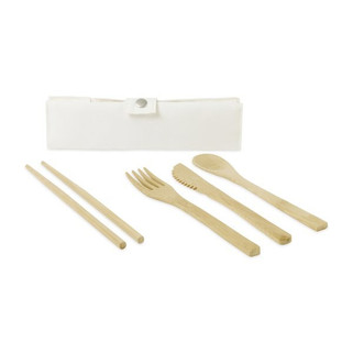GiftRetail 102205 - Kit de utensilios de bambú de residuo cero