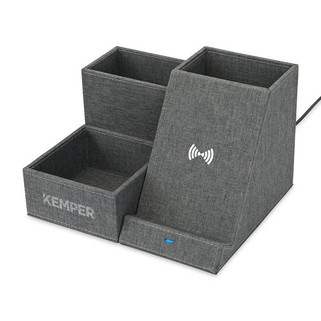 Gemline 102460 - Eden Recycled rPET Wireless Charging Desk Organizer