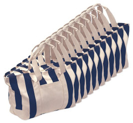 Pack de 10 GiftRetail P1241 - Bolso de Lona Rayado Grande
