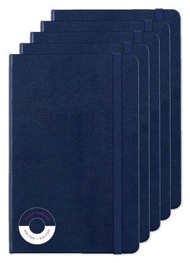 Pack of 5 Moleskine P40030 - Hard Cover Ruled Medium Notebook