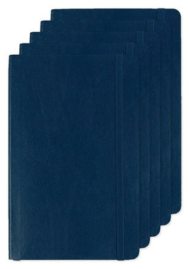 Pack of 5 Moleskine P40616 - Soft Cover Ruled Large Notebook